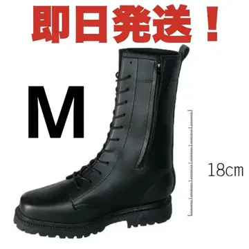 18cm 키높이 부츠 코스프레 블랙 레이스업 M 사이즈 통굽 의상