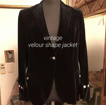 vintage 영국제 벨로아 벨벳 레트로 쉐이프 자켓