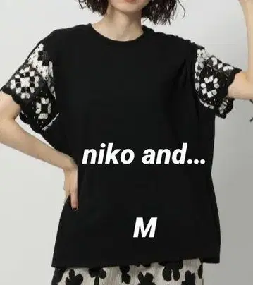 택 포함 새상품 [ niko and - ] 크로셰 슬리브 풀오버 M
