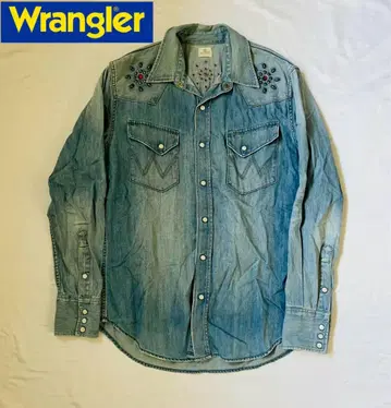 Wrangler 랭글러 스터드 데님 웨스턴 셔츠 L