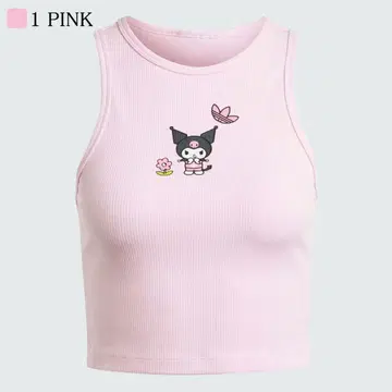 adidas 쿠로미 핑크 캐릭터 탱크탑