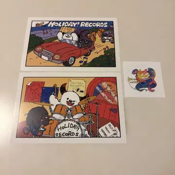 레코드점 HOLIDAY! RECORDS 엽서 2장, 스티커 1개
