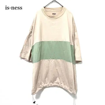 이즈네스 벌룬T셔츠 M 바이컬러 보더 is-ness
