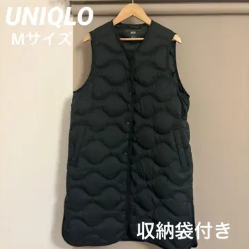 [새상품급] 유니클로 울트라 라이트 다운 롱 베스트 카키 M 올리브 그린