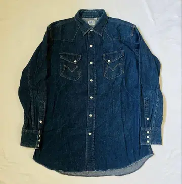 매버릭 다크 네이비 데님 웨스턴 셔츠 L