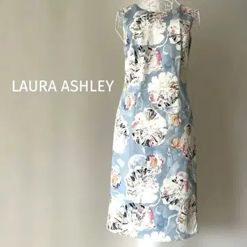 세탁 가능한 로라 애슐리 LAURA ASHLEY 스카이블루 꽃무늬 원피스