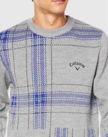 캘러웨이 골프 스웨터 3L 블루&그레이 체크 무늬 라스트 1