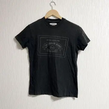 80s~90s 아르마니 청바지 로고 T셔츠 흑먹색 이탈리아제