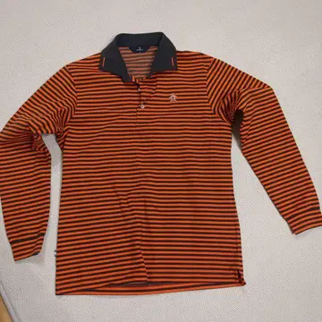 Munsingwear 오렌지 블랙 스트라이프 긴팔