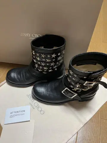 JIMMY CHOO 스타 스터드 블랙 부츠 사이즈 35.5