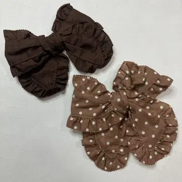 [ 미사용 새상품 ] 핑크하우스 브라운 리본 코사지 2개 set