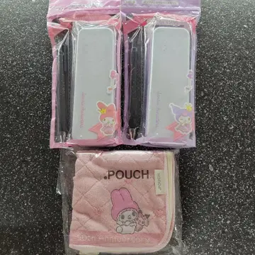 미사용 새상품 마이멜로디, 쿠로미 펜 케이스, 마이멜로디 파우치