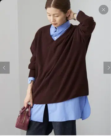이에나 Fine 뉴질랜드 울 뉴앙스 V 풀오버