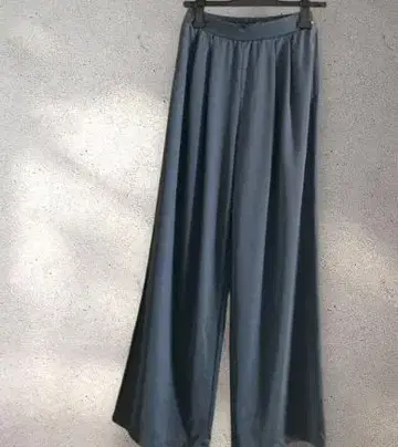 다크 블루 와이드 팬츠 허리밴딩 M