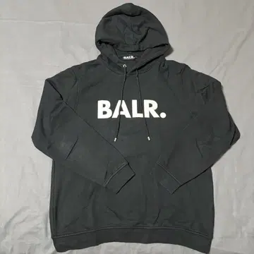 BALR. 블랙 후드티 로고 포함 속기모 L