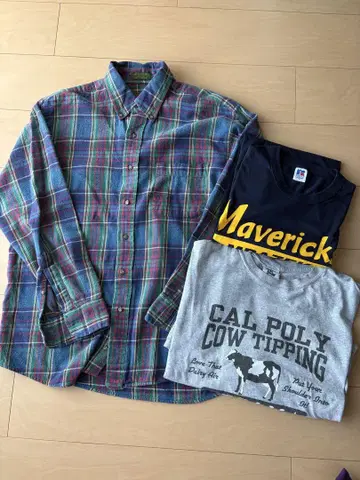 BOSTON TRADING 체크 플란넬 셔츠 가을 코디 USATee 2종