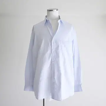[ 이탈리아제 ] TETSU 코튼 브로드 오버 사이즈 셔츠 색스 블루