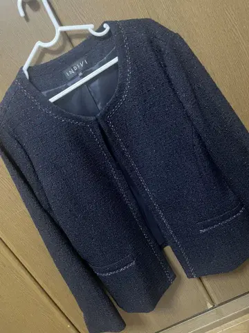 INDIVI 노카라 자켓 48 네이비