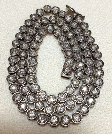 실버 크리스탈 스톤 테니스 목걸이 빈티지 남녀 공용