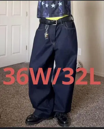 GAP 슈퍼 배기 데님 36W32L 다크린스