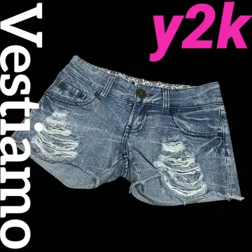 y2k Archive 'Vestiamo' 데님 숏팬츠 데미지