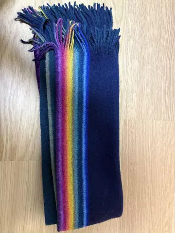 Paul Smith 울 머플러 네이비 레인보우