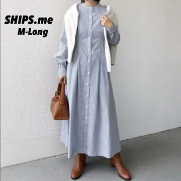 SHIPS.me 쉽스미 스트라이프 펄 버튼 원피스 롱