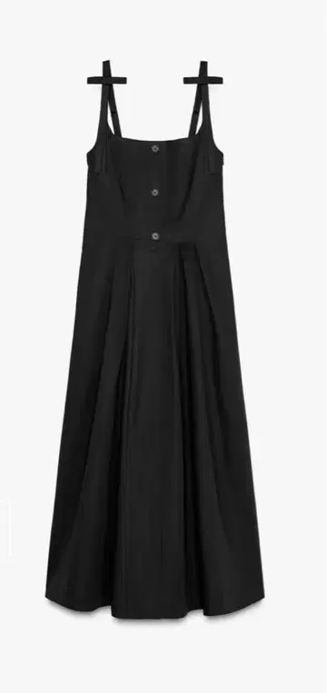 ZARA 플리츠 미디 트렌치코트 원피스 리본 블랙 M