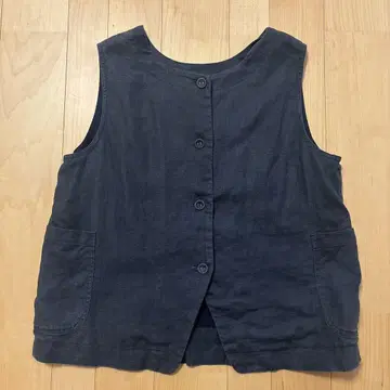 HEAVENLY 린넨 전후 2way 베스트 ink Blue