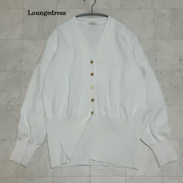 loungedress 총알 가디건 리브 니트 V넥 긴팔 Free