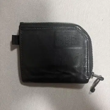 THE NORTH FACE 블랙 가죽 접이식 지갑 코인 케이스