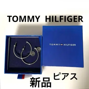 새상품 타미힐피거 후프 귀걸이 TOMMY HILFIGER 실버