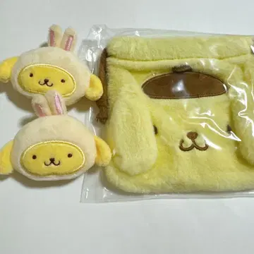 치이카와 x 산리오 시크릿 헤어 클립 폼폼푸딩 & 토끼 복조리