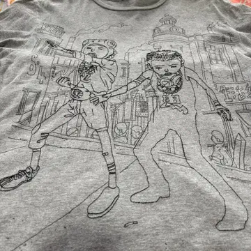 철콘 근 크리트 마츠모토 타이요 자수 UT 유니클로 티셔츠 그레이 S