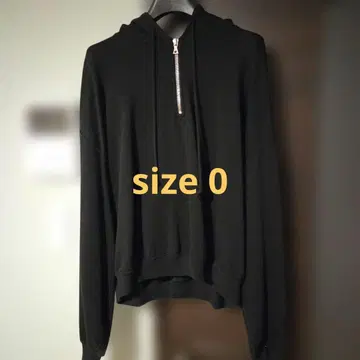AURALEE 하프 지퍼 후드티 0 블랙