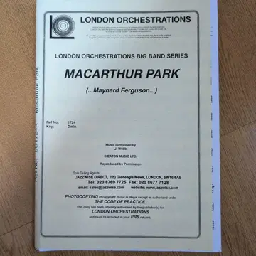 [ 중고 ] 빅밴드 악보 MacArthur Park