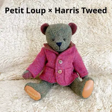 [ 레어 ] Petit Loup 쁘띠 루우 해리스 트위드 테디베어 한정품
