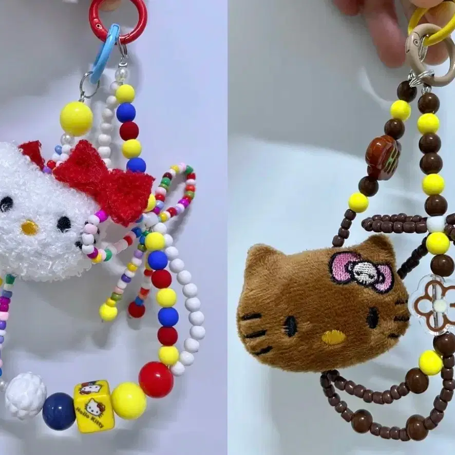 키티 비즈키링 3종/키티키링/산리오키링