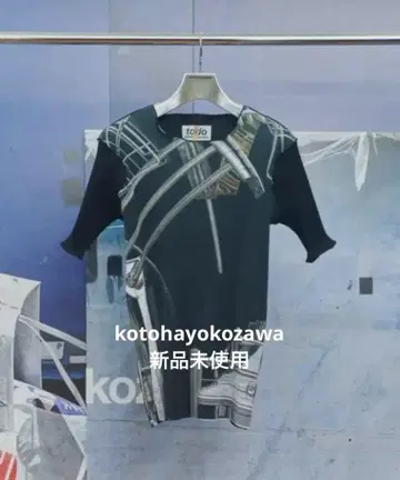kotohayokozawa GRAPHIC WAVE RELAX TOP