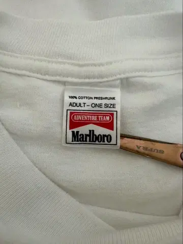 USA제 말보로 포켓 부착 화이트 T셔츠 무지