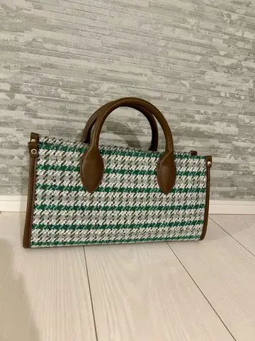 트위드 핸드백