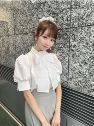 SNIDEL 스나이델 리본 셔츠 블라우스 매장 한정판 블라우스