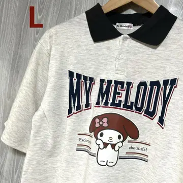 [ 새상품 L ] 마이멜로디 카라 부착 반팔 풀오버 T셔츠 산리오