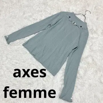 axes femme 엑시즈팜(F) 긴팔 니트 꽃무늬 레이스 스톤
