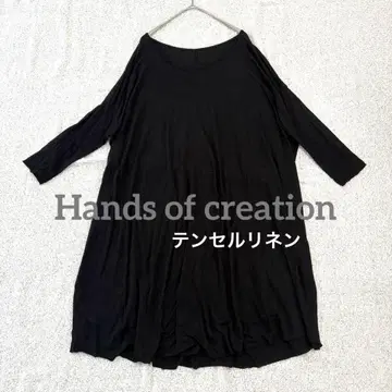 Hands of creation 텐셀 린넨 돌먼 티셔츠 블랙