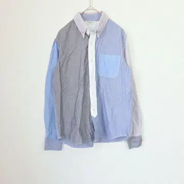 BEAMS BOY 컬러 블록 긴팔 셔츠 코튼 멀티 컬러