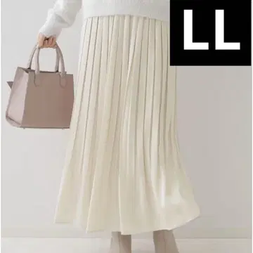 쿠튀르 브로치 새상품 (LL) 윤기 피치 새틴 플리츠 스커트