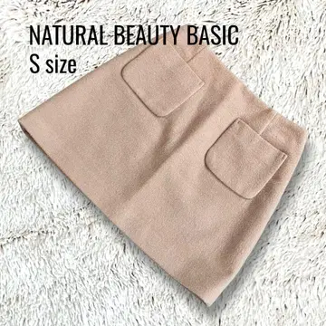 NATURAL BEAUTY BASIC 울 미니 스커트 S 베이지
