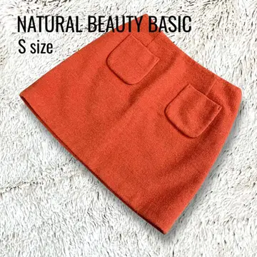 NATURAL BEAUTY BASIC 울 미니 스커트 S 베이지