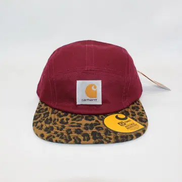 Carhartt 와인 레드 레오파드 무늬 캡
